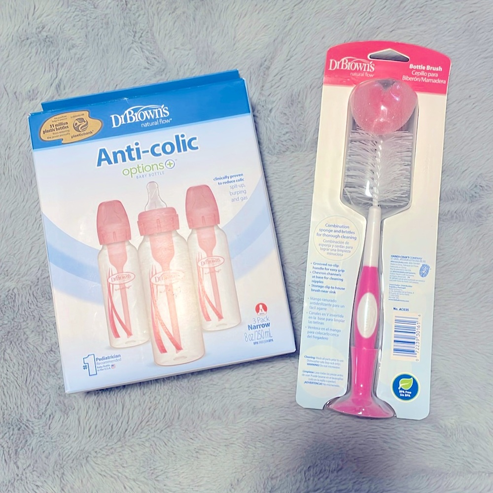 NEW unused DrBrowns Anti-Colic Baby Bottles & Bottle Brush